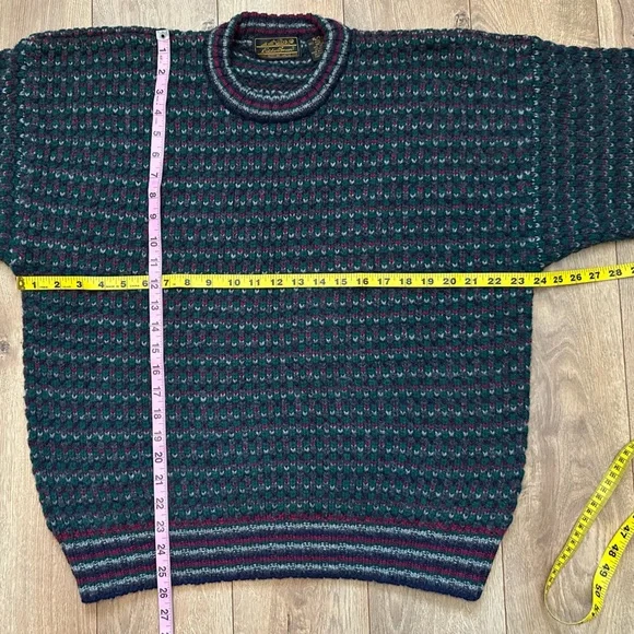Vintage Eddie Bauer Birdseye Shetland Wool Sweater | Men’s XL | Chunky Knit - Picture 7 of 9